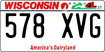 WI license plate 578XVG