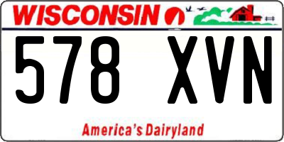 WI license plate 578XVN