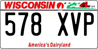 WI license plate 578XVP