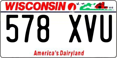 WI license plate 578XVU