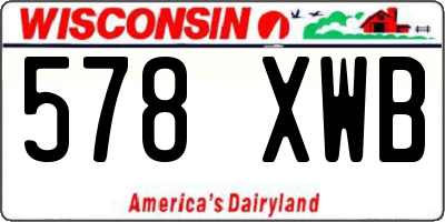 WI license plate 578XWB
