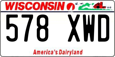 WI license plate 578XWD