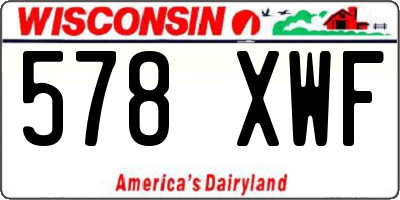 WI license plate 578XWF