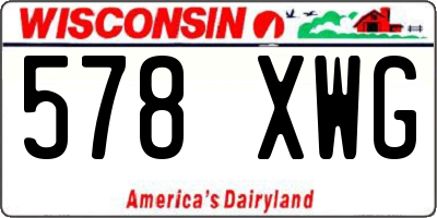 WI license plate 578XWG