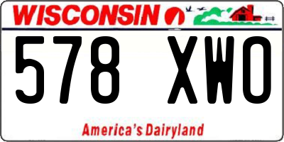 WI license plate 578XWO