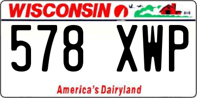 WI license plate 578XWP