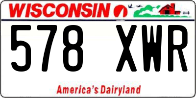 WI license plate 578XWR