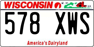 WI license plate 578XWS
