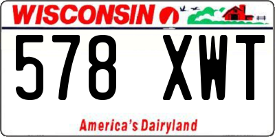 WI license plate 578XWT