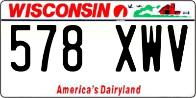 WI license plate 578XWV