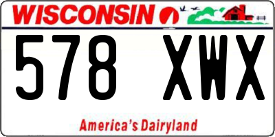 WI license plate 578XWX