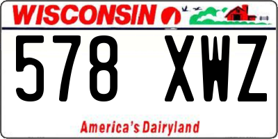WI license plate 578XWZ