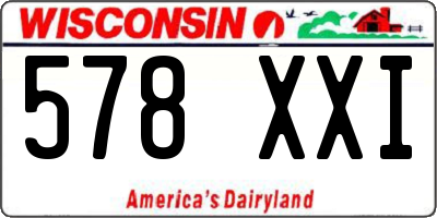 WI license plate 578XXI