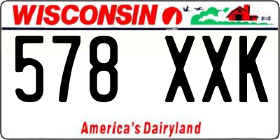 WI license plate 578XXK