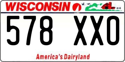WI license plate 578XXO