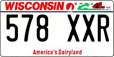 WI license plate 578XXR