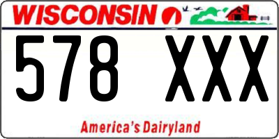 WI license plate 578XXX
