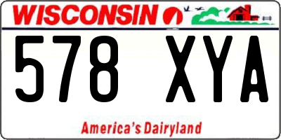 WI license plate 578XYA