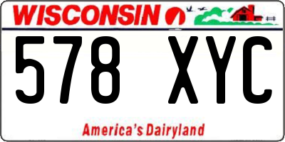 WI license plate 578XYC
