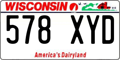 WI license plate 578XYD