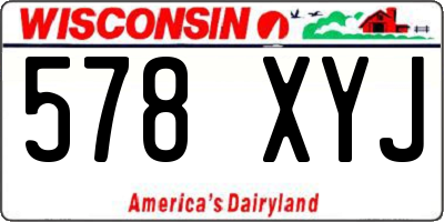 WI license plate 578XYJ