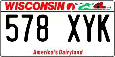 WI license plate 578XYK