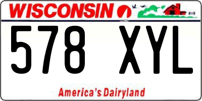 WI license plate 578XYL