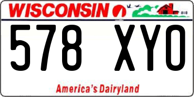 WI license plate 578XYO