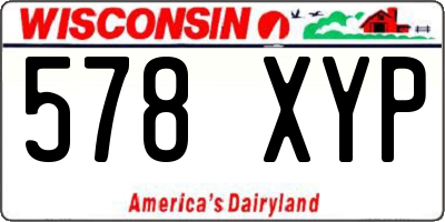 WI license plate 578XYP