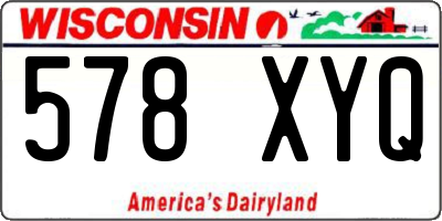 WI license plate 578XYQ