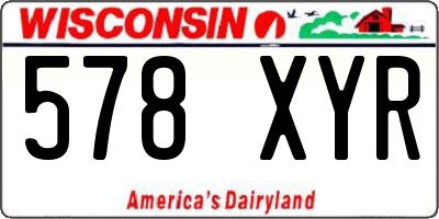 WI license plate 578XYR