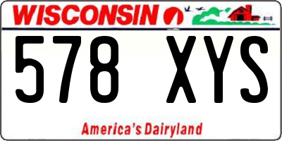 WI license plate 578XYS