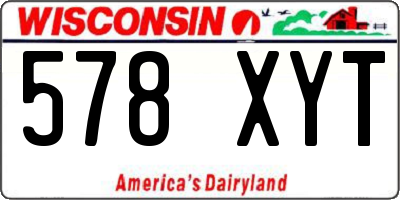WI license plate 578XYT