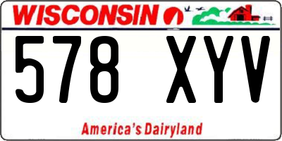 WI license plate 578XYV