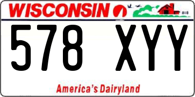 WI license plate 578XYY
