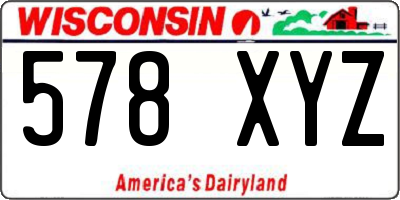 WI license plate 578XYZ