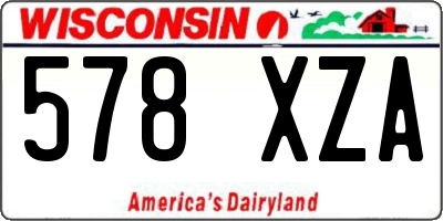 WI license plate 578XZA