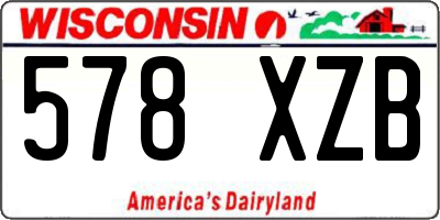 WI license plate 578XZB