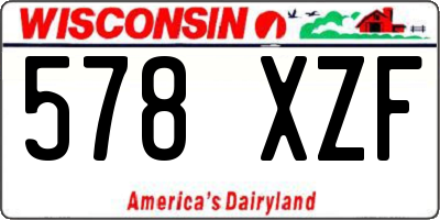 WI license plate 578XZF