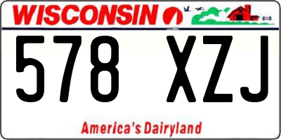 WI license plate 578XZJ