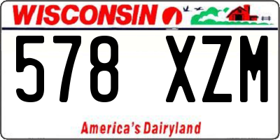 WI license plate 578XZM