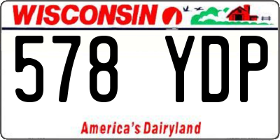 WI license plate 578YDP