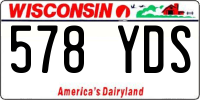 WI license plate 578YDS