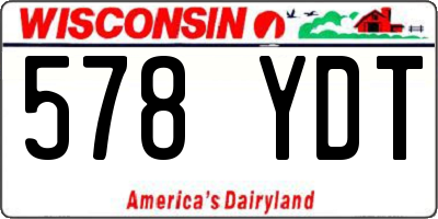 WI license plate 578YDT