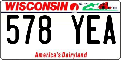 WI license plate 578YEA