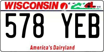 WI license plate 578YEB