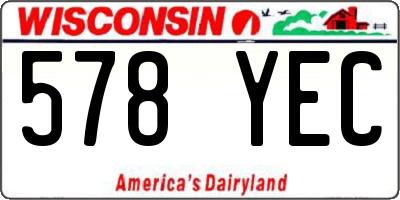 WI license plate 578YEC