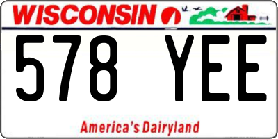 WI license plate 578YEE