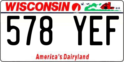WI license plate 578YEF