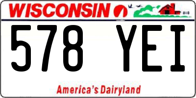 WI license plate 578YEI